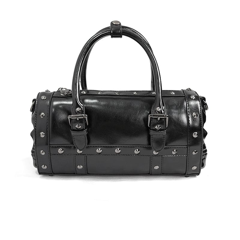 Women's Punk Skull Rivets Faux Leather Bag - Image 6