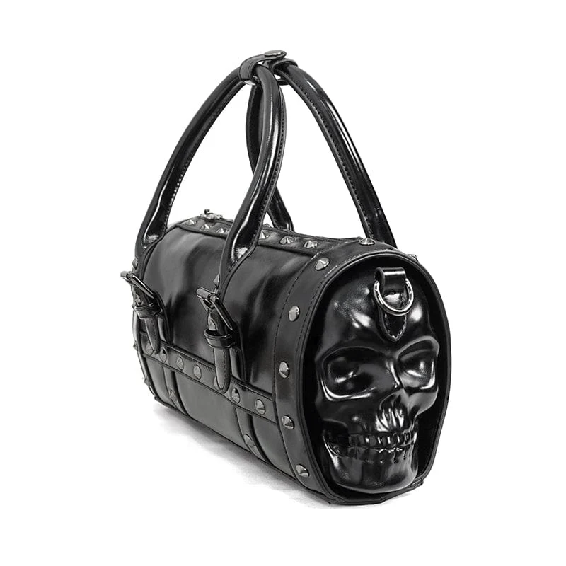Women's Punk Skull Rivets Faux Leather Bag - Image 7