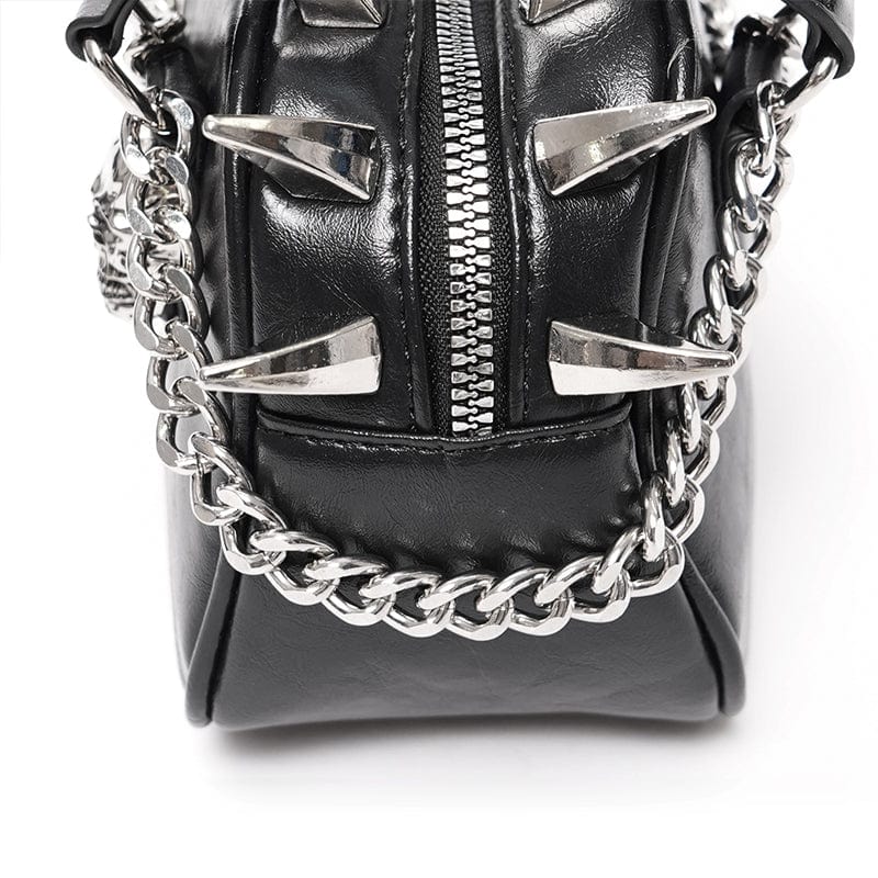 Women's Punk Skull Studded Hand Bag - Image 10