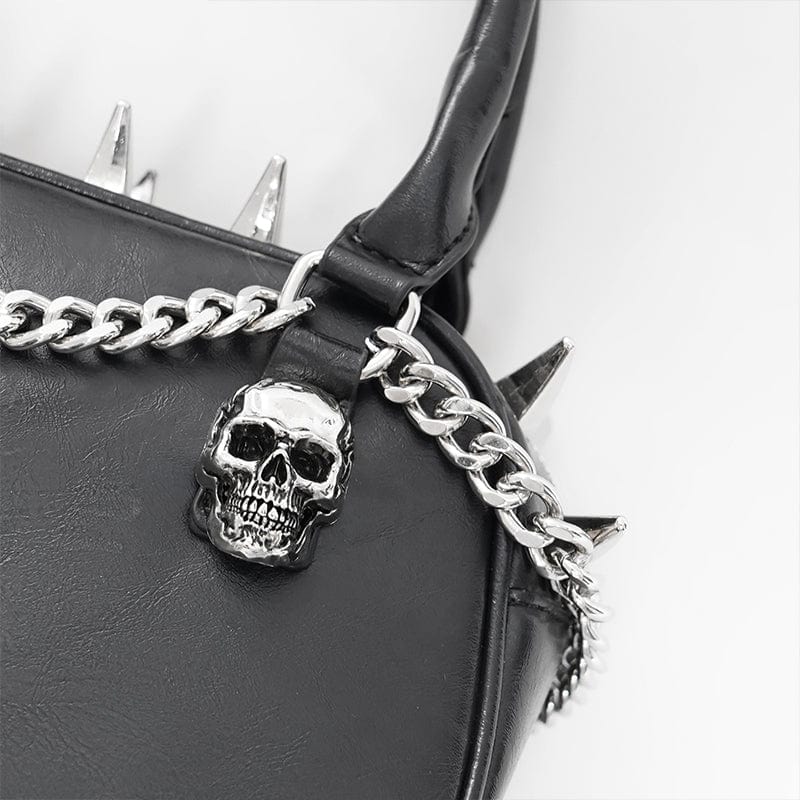 Women's Punk Skull Studded Hand Bag - Image 11