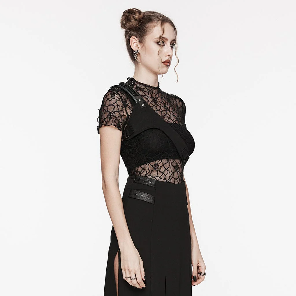 Women's Punk Slash Shoulder Buckle Harness - Image 2