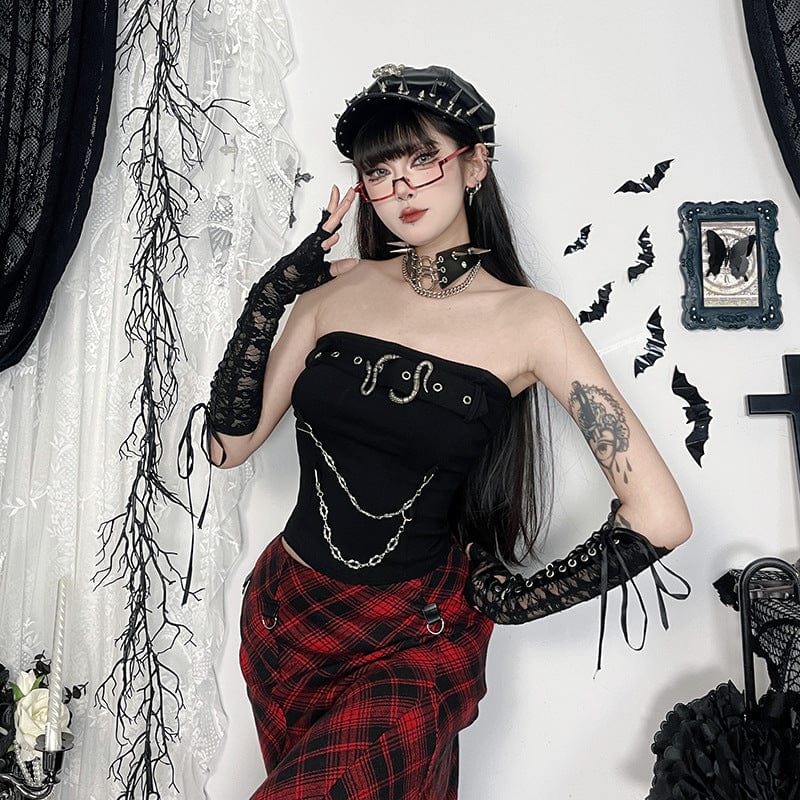 Women's Punk Snake Buckle Chain Bustier - Image 5