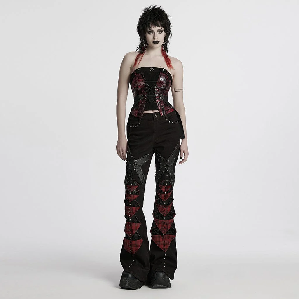Women's Punk Snake Printed Lace-up Overbust Corset - Image 4