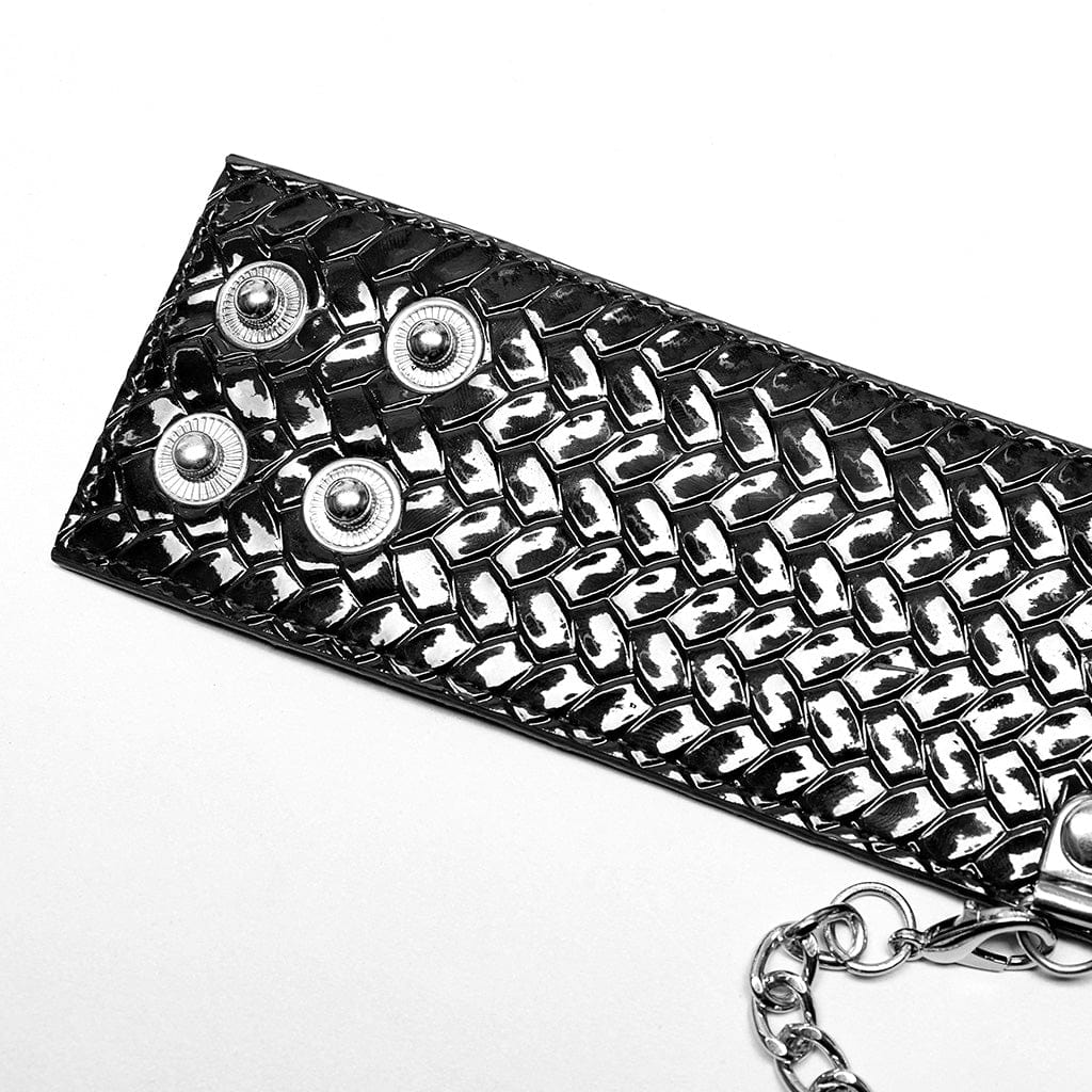 Women's Punk Snakeskin Faux Leather Necklace with Chain - Image 12