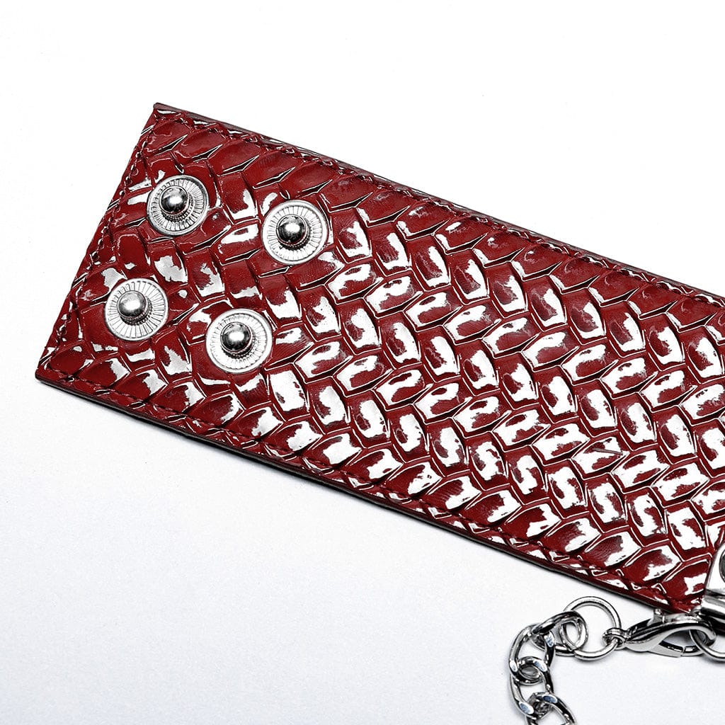 Women's Punk Snakeskin Faux Leather Necklace with Chain - Image 16