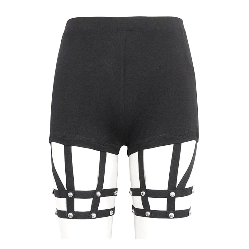Women's Punk Spaghetti Straps Shorts - Image 7
