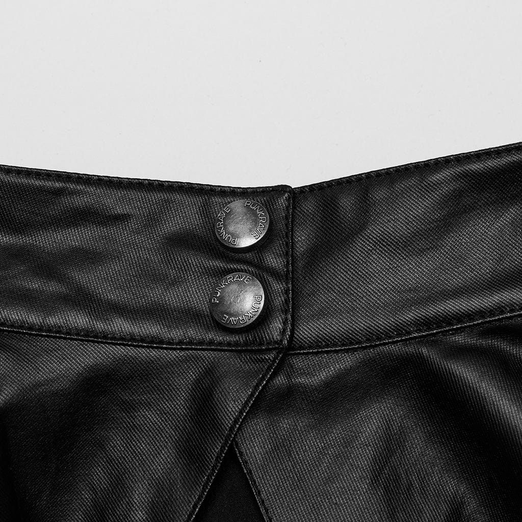 Women's Punk Stand Collar Buckles Removable Cape - Image 8