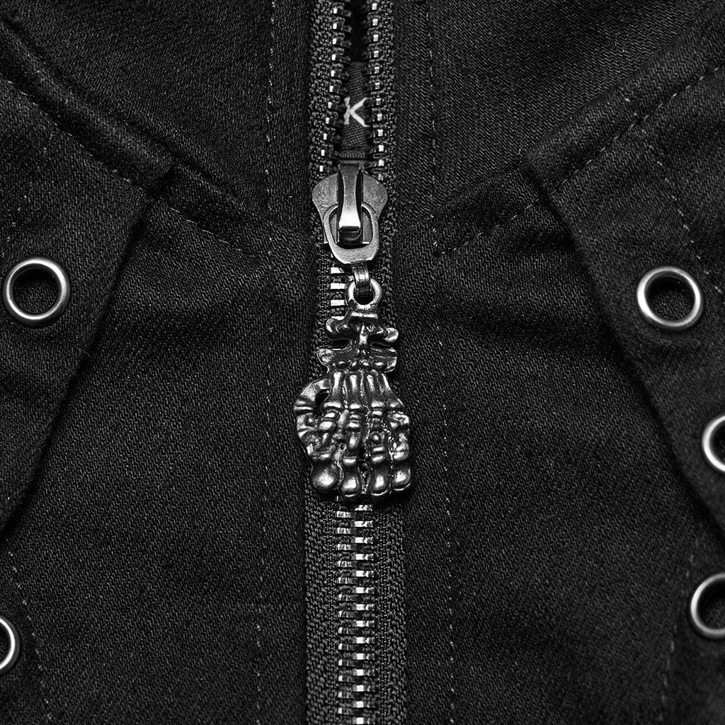 Women's Punk Stand Collar Irregular Coat - Image 6