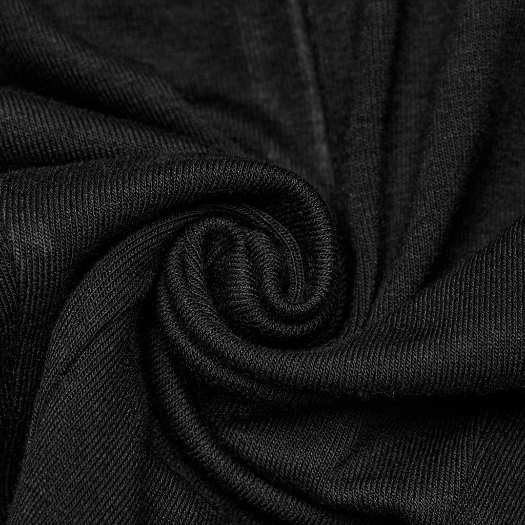 Women's Punk Stand Collar Mesh Splice Strappy Tank Top Black - Image 6