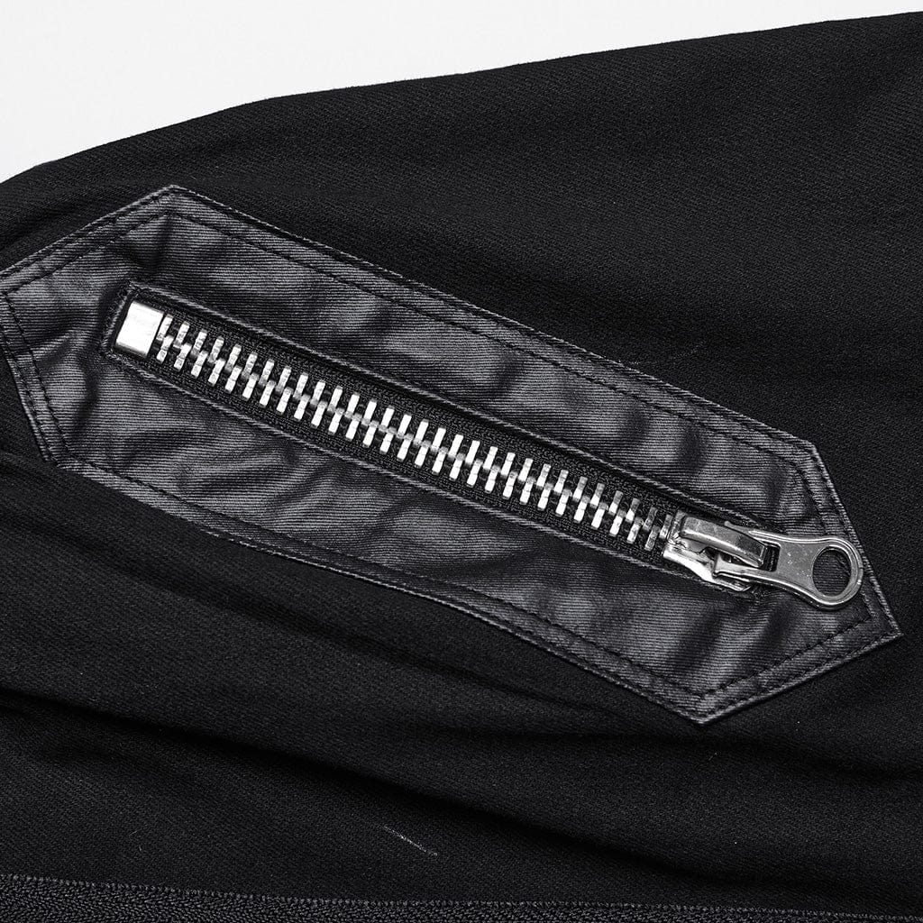 Women's Punk Stand Collar Patch Jacket - Image 8