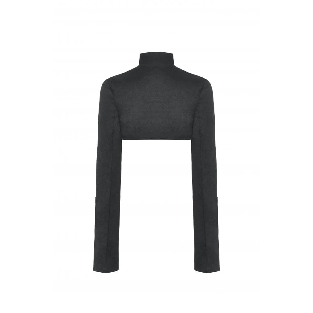 Women's Punk Stand Collar Studded Cape - Image 12