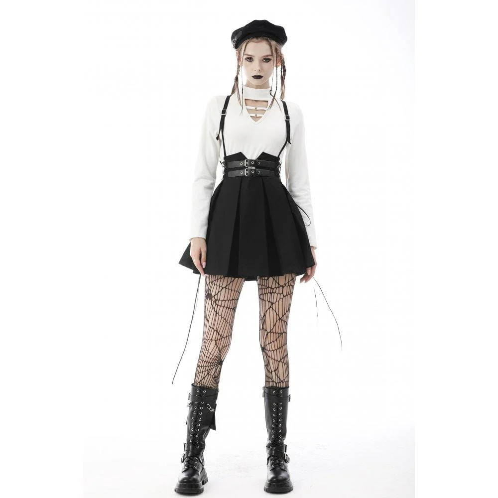 Women's Punk Strappy Buckle Pleated Suspender Skirt - Image 2