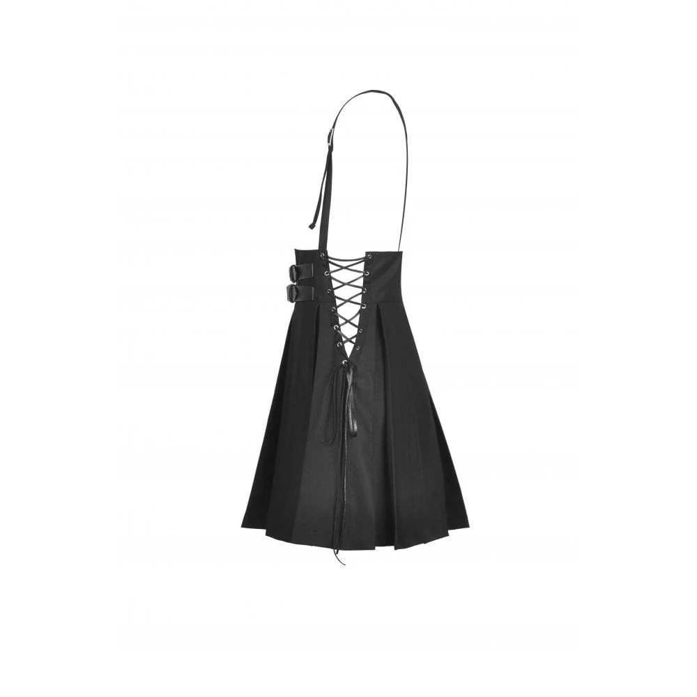Women's Punk Strappy Buckle Pleated Suspender Skirt - Image 7