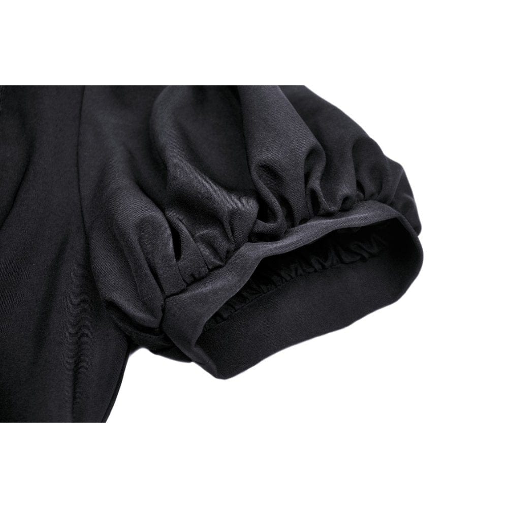Women's Punk Strappy Buckle Ruffled Dress - Image 15