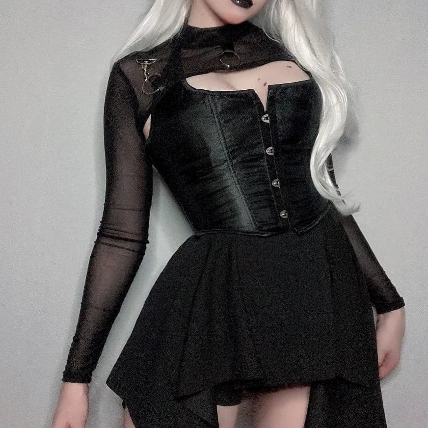 Women's Punk Strappy Halterneck Overbust Corset - Image 2