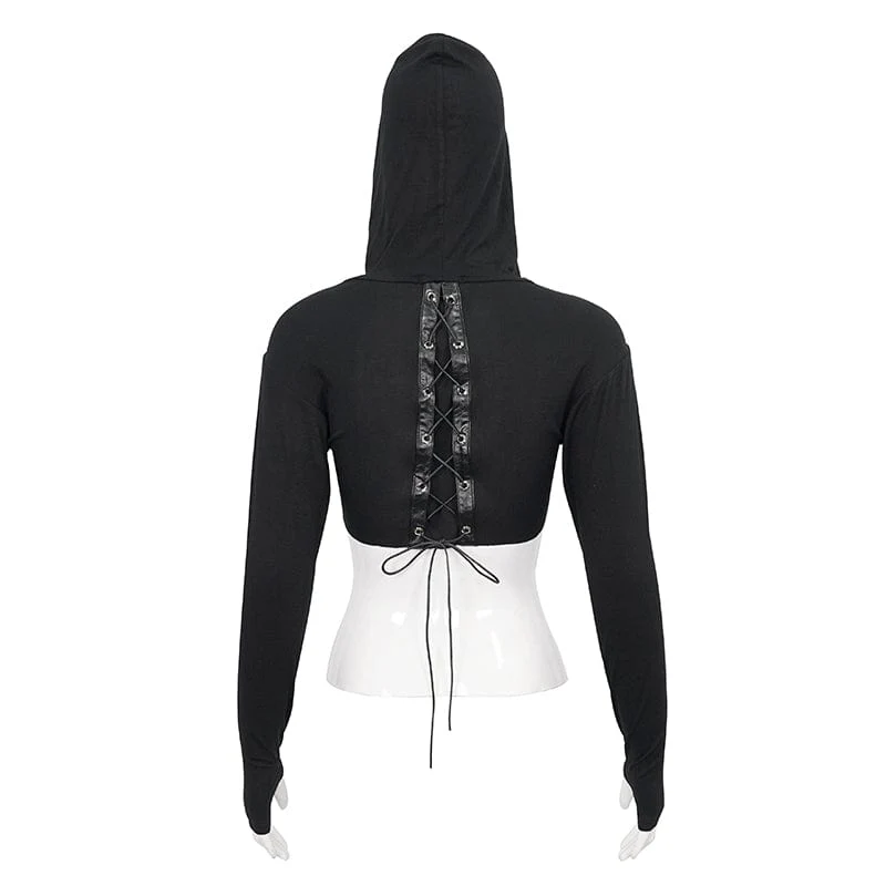 Women's Punk Strappy Mesh Splice Cape - Image 10