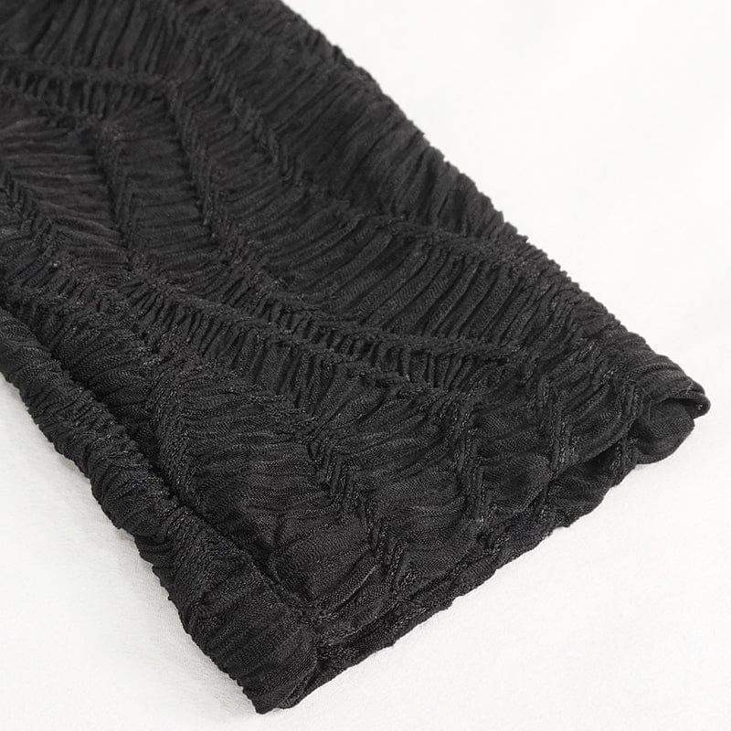 Women's Punk Strappy Mesh Splice Ruched Leggings - Image 12