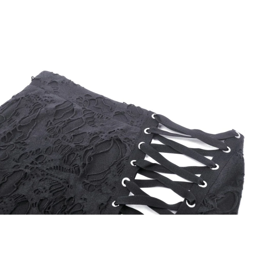 Women's Punk Strappy Ripped Split Skirt - Image 14