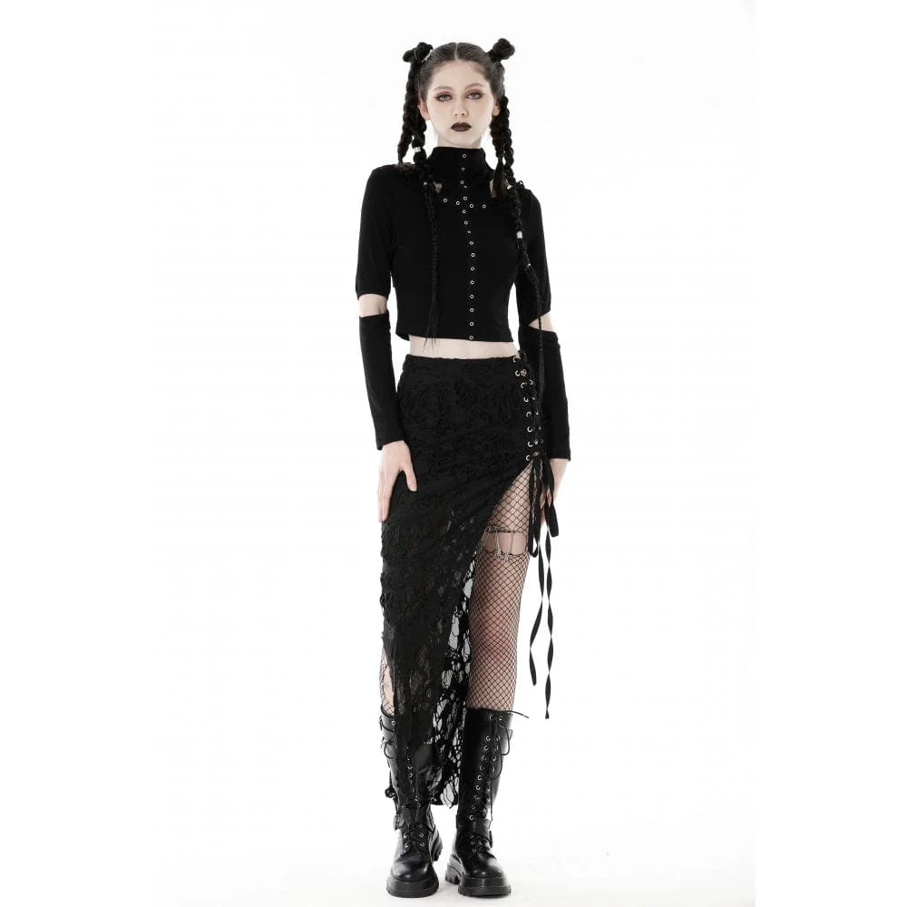Women's Punk Strappy Ripped Split Skirt - Image 6