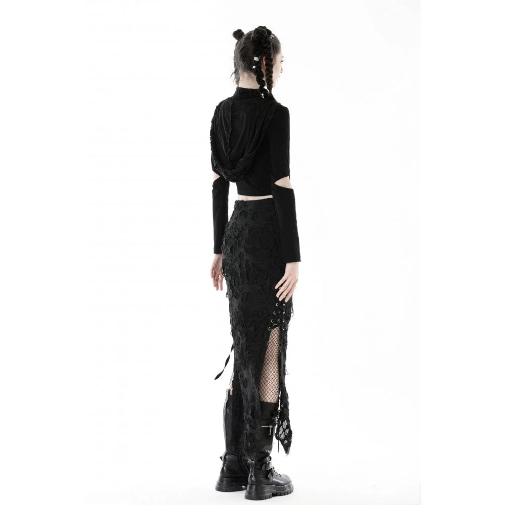 Women's Punk Strappy Ripped Split Skirt - Image 9