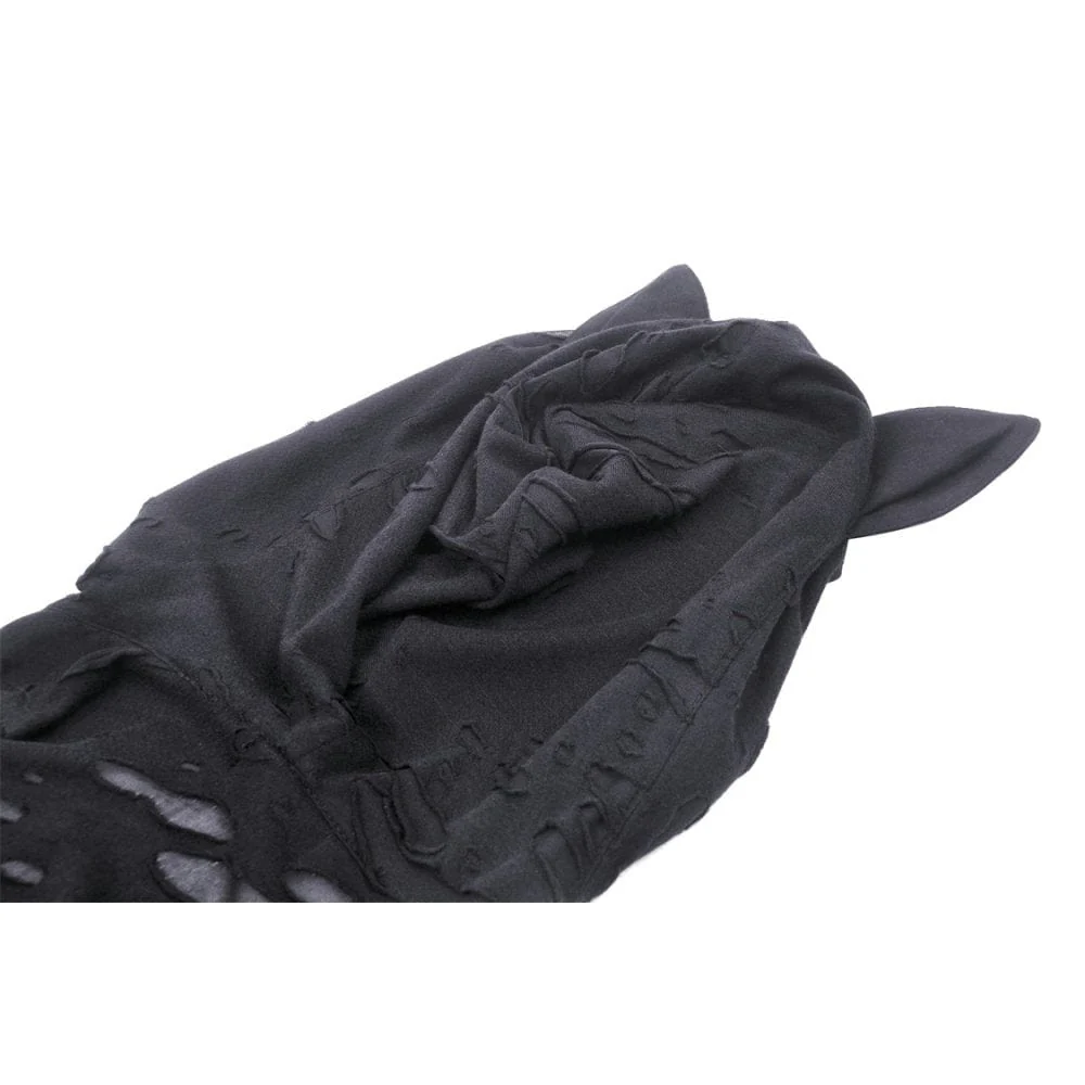Women's Punk Strappy Ripped Vest with Hood - Image 16