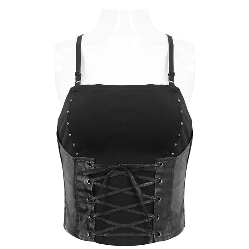 Women's Punk Strappy Splice Tank Top - Image 5