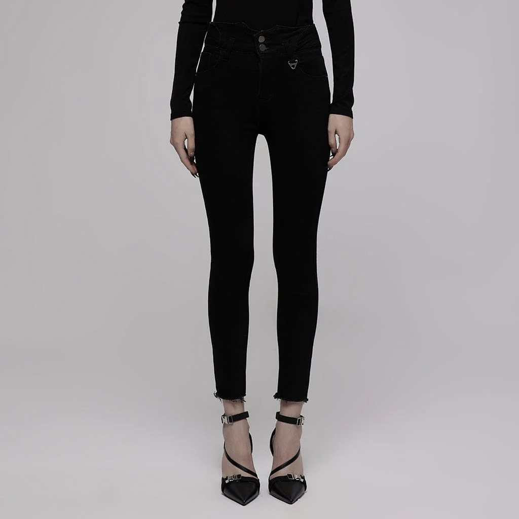 Women's Punk Straps Skinny Jeans