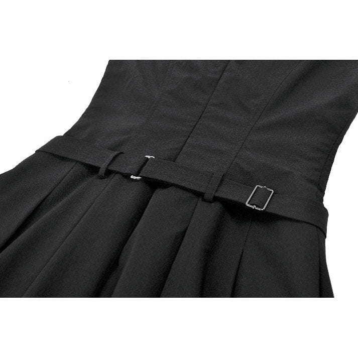 Women's Punk Studded Asymmetrical Pleated Dress - Image 18