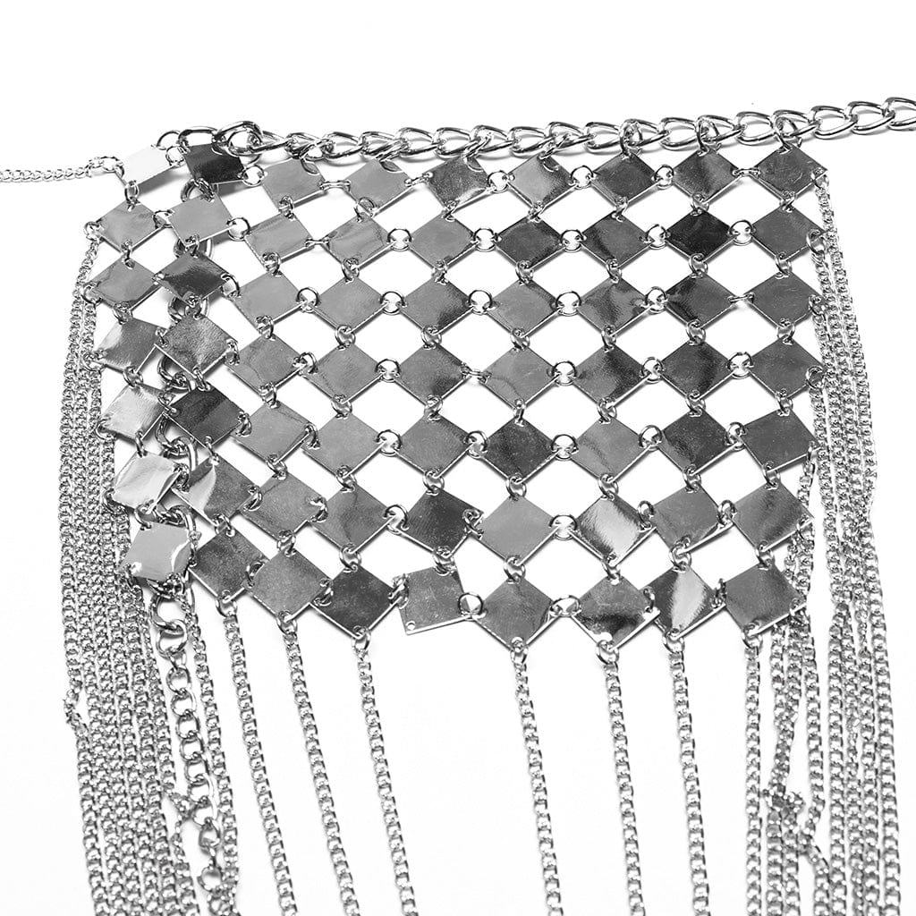 Women's Punk Studded Chain Faux Leather Harness - Image 7