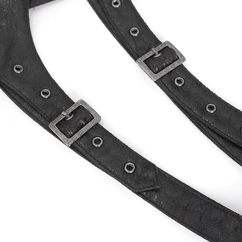 Women's Punk Studded Faux Leather Harness Black - Image 10