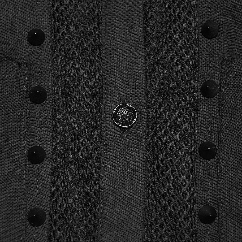 Women's Punk Studded Tassels Turn-down Collar Shirt - Image 8