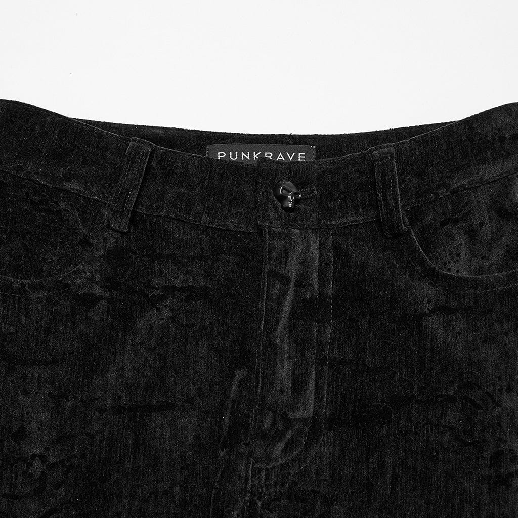 Women's Punk Tassel Splice Flared Pants Black - Image 6