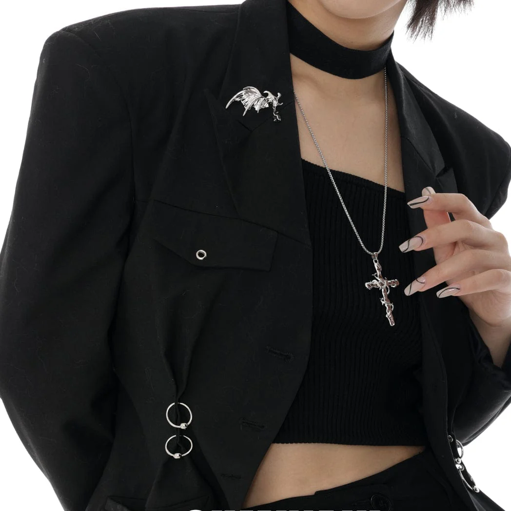 Women's Punk Thorns Cross Necklace - Image 3