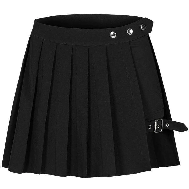 Women's Punk Two-Piece Irregular A-Line Plaid Pleated Skirts - Image 6