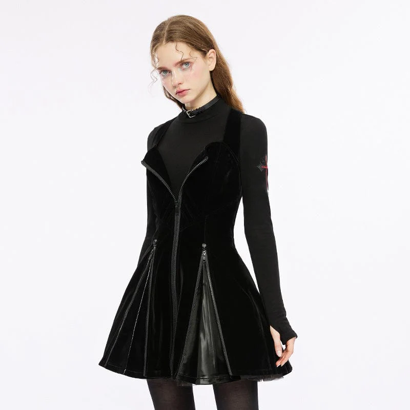 Women's Punk Zipper Split Suspender Skirt - Image 2