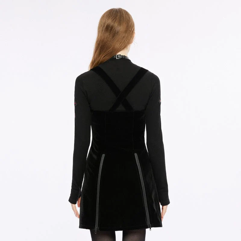 Women's Punk Zipper Split Suspender Skirt - Image 3