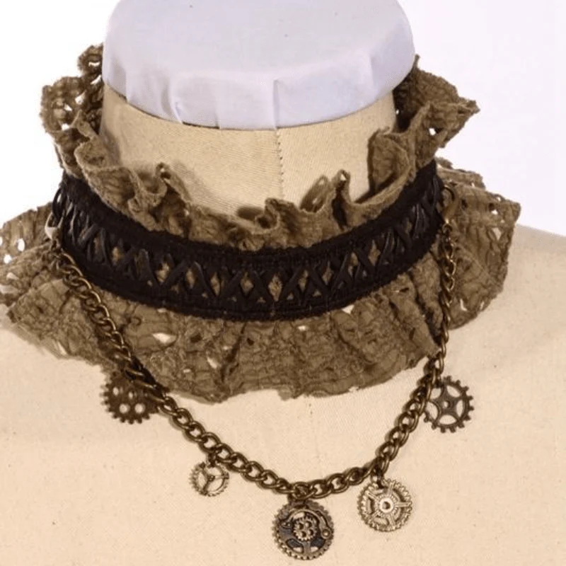 Women's Short Lace Top With Neck Collar - Image 6