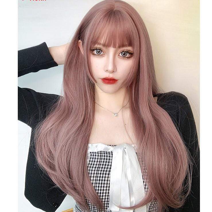 Women's Silky Straight Long Pink Synthetic Hair Wig - Image 2