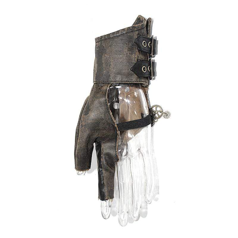 Women's Steampunk Gears Zipper Irregular Gloves - Image 4