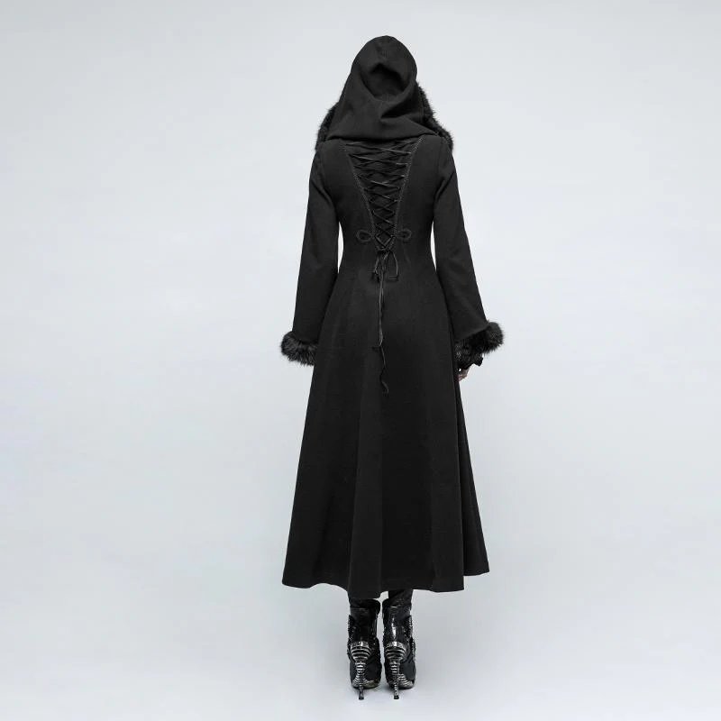 Women's Steampunk Hooded Maxi Coat - Image 3