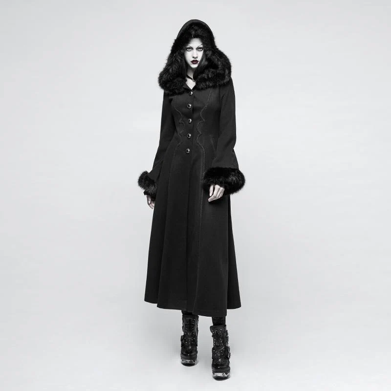 Women's Steampunk Hooded Maxi Coat - Image 4