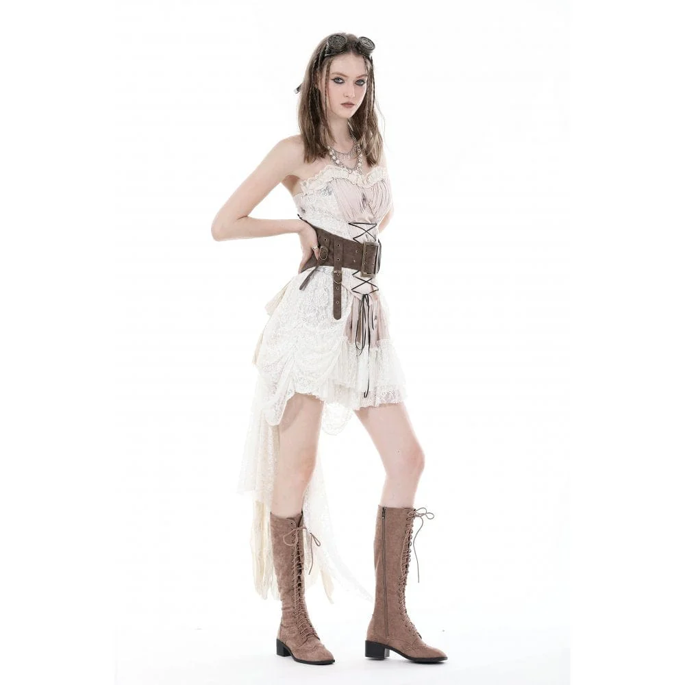 Women's Steampunk Irregular Big Buckle Underbust Corset - Image 7