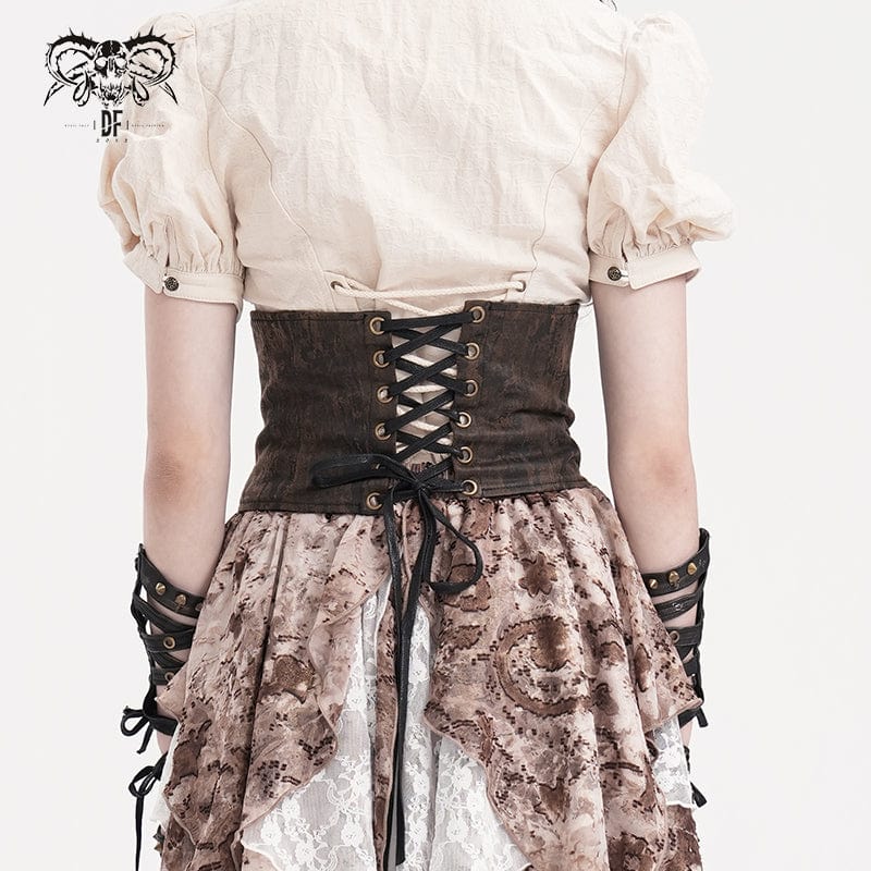 Women's Steampunk Lace-up Zip Underbust Corset - Image 3