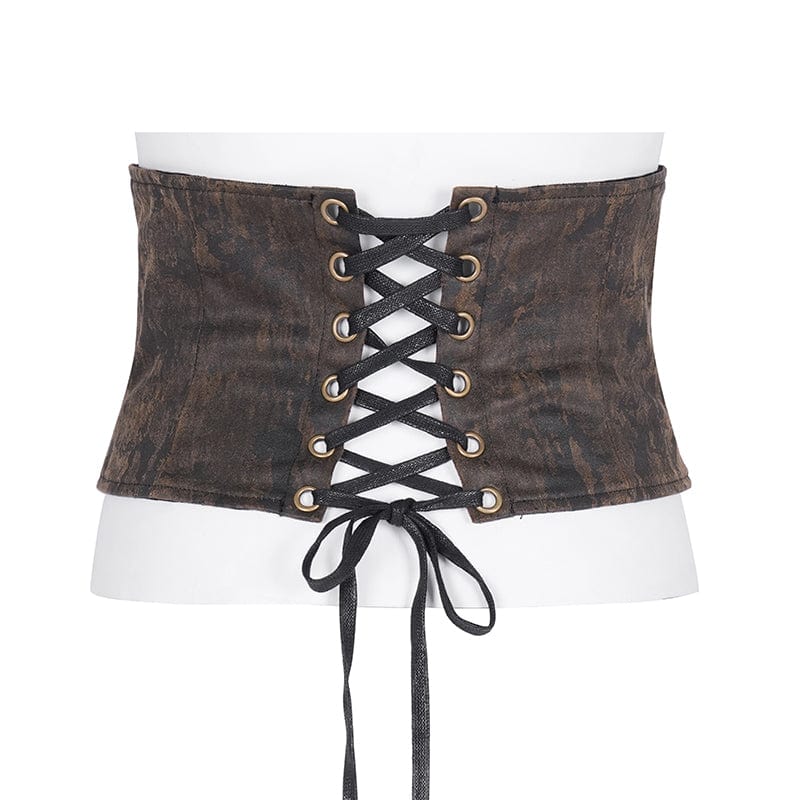 Women's Steampunk Lace-up Zip Underbust Corset - Image 8