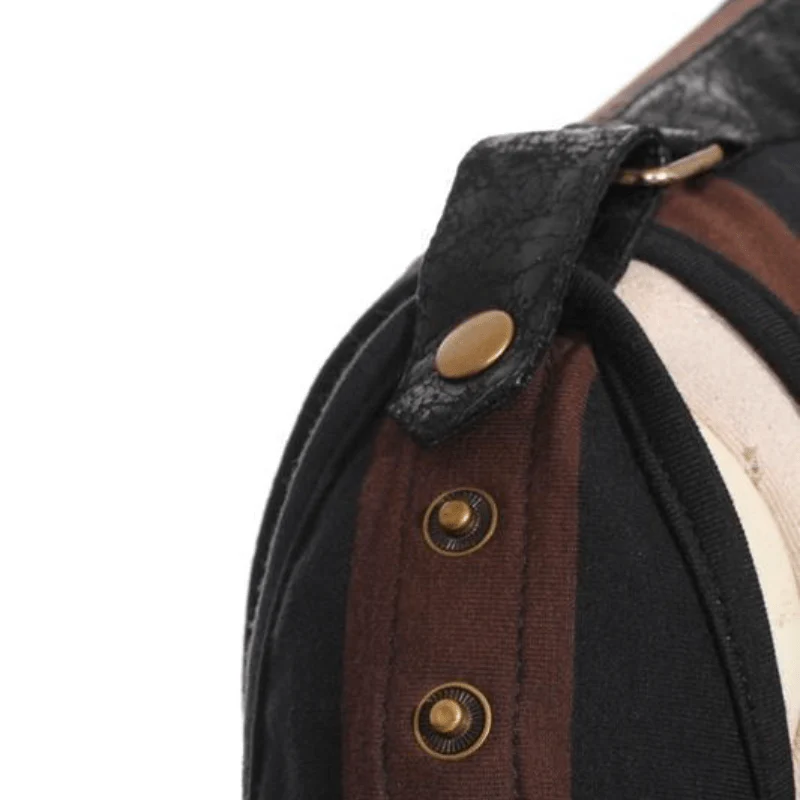 Women's Steampunk Leather Striped Vest - Image 10