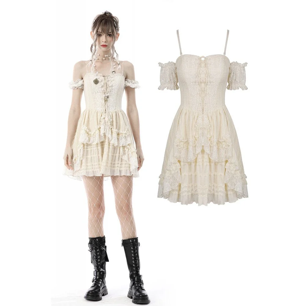 Women's Steampunk Multilayer Ruffles Slip Dress Graduation Dress