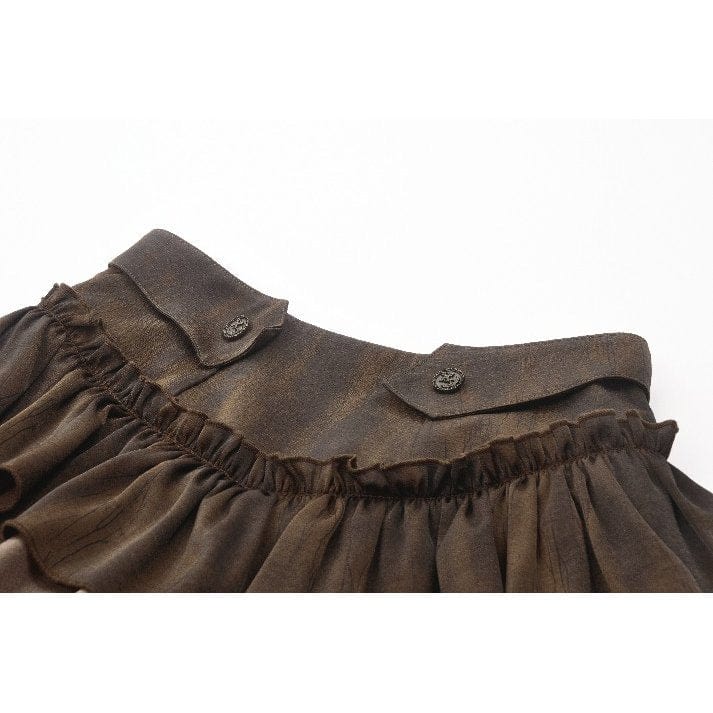 Women's Steampunk Tailcoat Bloomers with Anchor Buttons and Ruffled Trim - Image 15