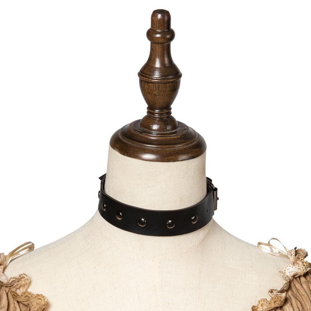 Women's Steampunk Nailed Buckle Choker - Image 4