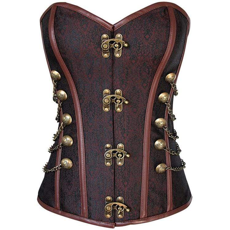 Women's Steampunk Overbust Corsets With Chains - Image 4