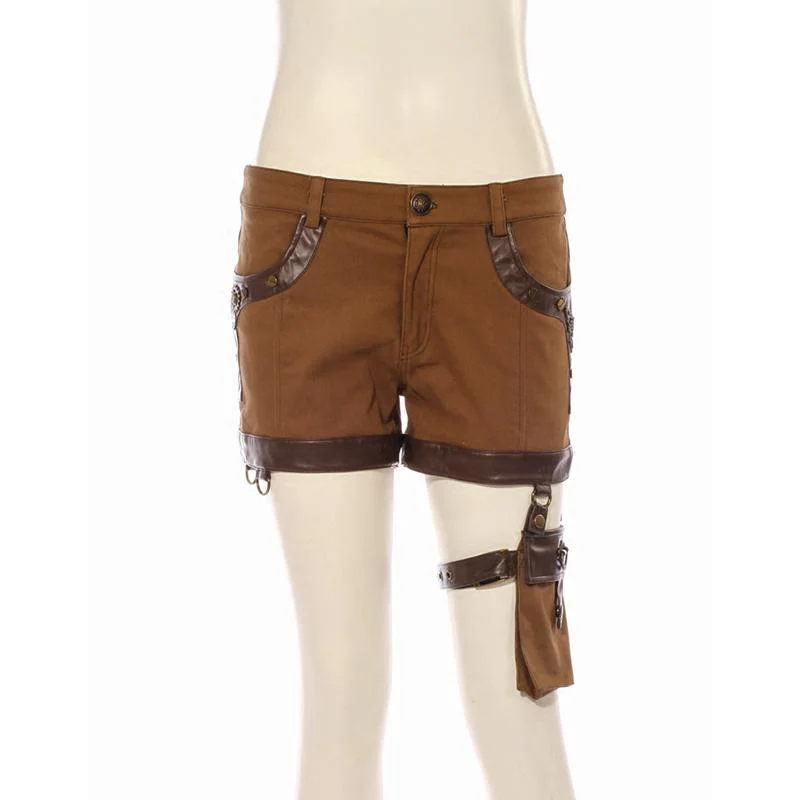 Women's Steampunk Shorts with Thigh Pouch - Image 4